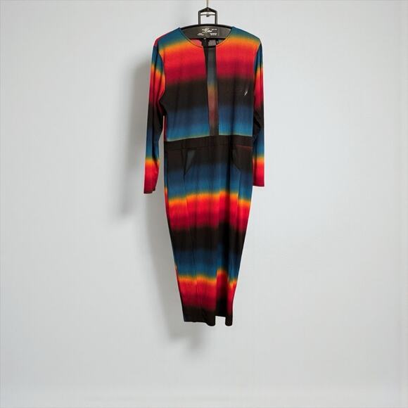 Vibrant Striped Long Sleeve Dress - Picture 2 of 3